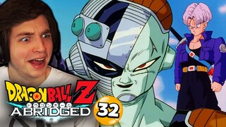 FRIEZA RETURNS AND TRUNKS ARRIVES! | DBZ: Abridged REACTION Episode 32