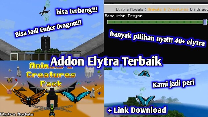 Addon Elytra Terbaik Bisa Jadi Ender Dragon Di Minecraft || Elytra Models