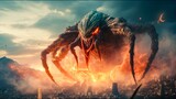 A Giant Dragon Spider Takes Over The City After A Volcanic Eruption