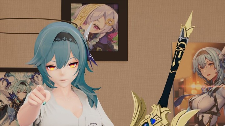 [ Genshin Impact MMD/Eula/Vertical Screen] The person pointed by Eula comes in to watch her dance💃