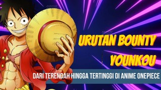 Urutan Bounty Younkou Dari Terrendah Hingga Tertinggi Di Anime One Piece