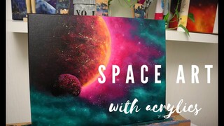 Painting planets in space | Acrylic painting time lapse (space art)