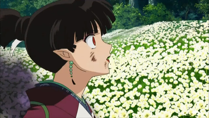 Seshomaru's words "I know it's you" made Kagura smile and turn into the wind