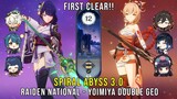 C0 Raiden National and C0 Yoimiya Double Geo - Genshin Impact Abyss 3.0 - Floor 12 9 Stars