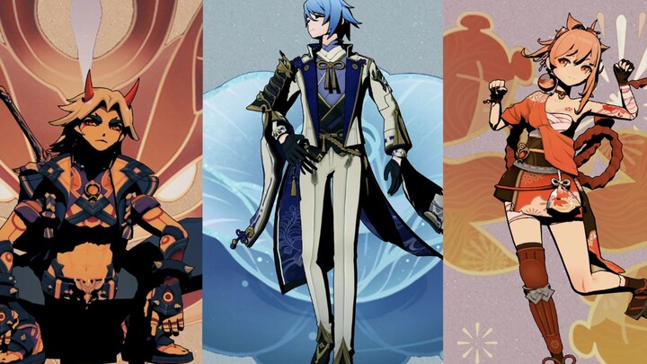 【原神】变成浪人武士的一斗绫人宵宫复刻混沌武士op