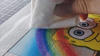 沉浸式画海绵宝宝  徒手画圆果然不太行