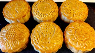 Công thức bánh trung thu nướng nhân đậu xanh,bí đỏ thơm ngon_Bếp Hoa