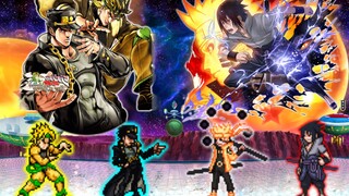 【MUGEN】Jotaro & Dio VS Naruto & Sasuke【1080P】【60fps】