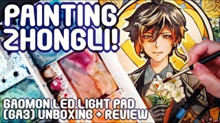 Painting Zhongli! |Gaomon GA3 LED Light Pad unboxing + Review|