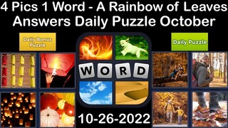 4 Pics 1 Word - A Rainbow of Leaves - 26 October 2022 - Answer Daily Puzzle + Bonus Puzzle