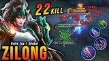 22 Kills!! Zilong Non-Critical Build is OP on This META!! - Build Top 1 Global Zilong ~ MLBB
