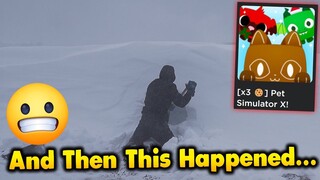 I BUILT a SURVIVAL Snow Shelter JUST TO PLAY Pet Simulator X in it and then this happened...