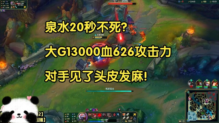 Can Spring Water keep you alive for 20 seconds? Big G has 13,000 HP and 626 attack—just seeing him m