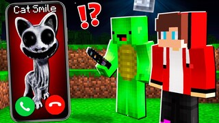 Why Creepy Smile Cat from ZOONOMALY CALLING at NIGHT to JJ and MIKEY ? - in Minecraft Maizen
