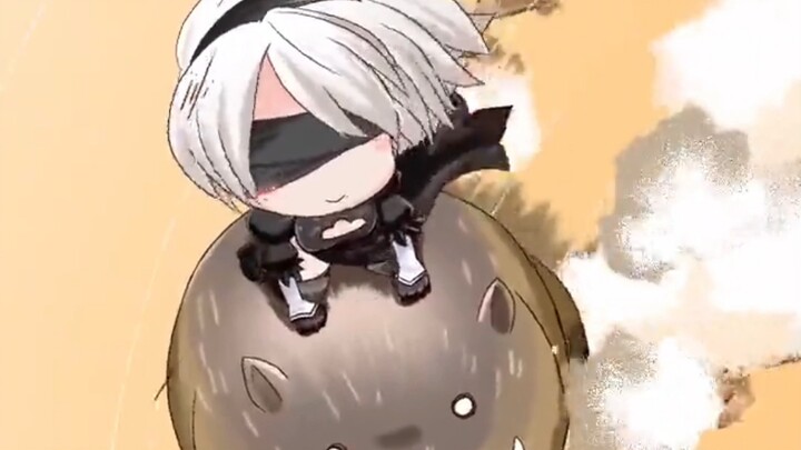 2B girl drifts on a pig for one minute
