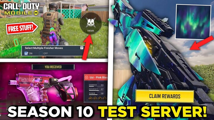 *NEW* Season 10 Test Server! Mythic UZI + Free Finisher + Alchemy Stars Camo For Global & More!