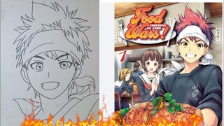 Menggambar anime food war, soma