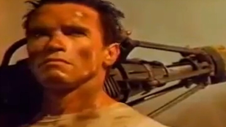 Arnold Schwarzenegger's sand sculpture advertisement for Nissin in his early years