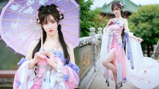Fantasy fairy dance, sweet girl umbrella dance in the haze!