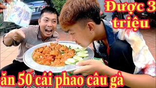 Cà Bành TV|Thử Thách Ăn 50 Cái Phao Câu Gà Trong Vòng 5 Phút Thắng Sẽ Được 3 Triệu VND