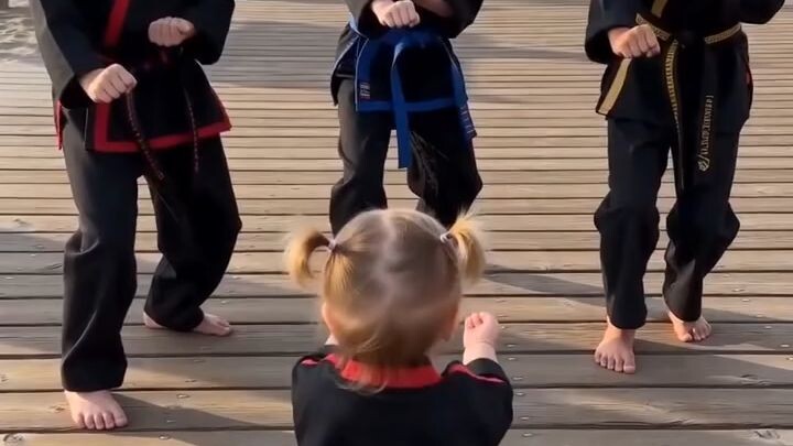 Little Martial Arts Hero Shows What She Learned 🥋🥹❤️
