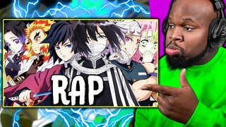 HASHIRA RAP CYPHER | RUSTAGE & More [DEMON SLAYER] [REACTION]
