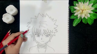 How to draw  Killua Zoldyck from Hunter x Hunter || easy drawing step by step