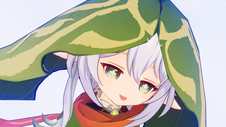 Hee hee! Nahida looks so cute in a Rana‑ro outfit!!