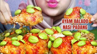 ASMR NASI PADANG AYAM BALADO MERCON PAKE PETE | ULUL ASMR MUKBANG INDONESIA