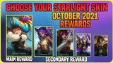 OCTOBER 2021 CHOOSE YOUR STARLIGHT SKIN REWARDS | List Starlight Skins | MLBB