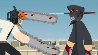 Chainsaw Man VS Katana Man Stick Fight!!