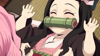 "Nezuko is so cute lying in the arms of the Love Pillar!"