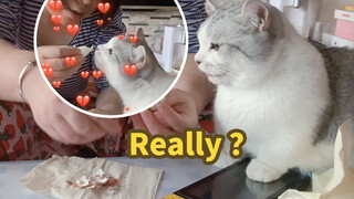 [Animals]When my mother helps me feed my cat...