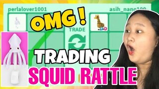 I GOT A NEW GIRAFFE IN ADOPT ME🦒(TRADING SQUID RATTLE) NOT CLICKBAIT!!