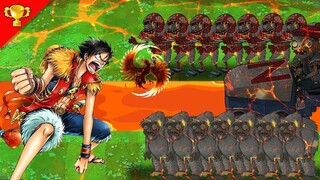 Plants vs Zombies Hack ❄Monkey D luffy chomper vs starfrus   vs football zombies❤156