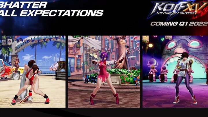 Super Heroine Team’s Three-Character Idle Stance Animations Revealed for “The King of Fighters XV” [