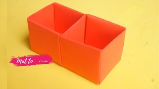 Cách làm hộp quà bằng giấy cực dễ - Cách Gấp Hộp Quà đơn giản Gấp giấy Origami -hộp bằng giấy a4