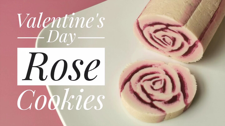 Valentine's Day Sliced Rose Cookies And Ice-Boxed Cookies