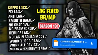 LOW-MAX DEVICE *NO LAG* CONFIG CODM 60 FPS | SEASON 13 | FIX LAG CALL OF DUTY MOBILE | GAMERDOES