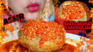 ASMR BAKSO GRANAT KUAH RANJAU || PEDAS BANGET 😭😭😭 || FULL CABE ||asmr mukbang indonesia