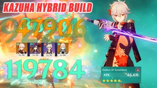 Kazuha Hybrid Build with Atk Goblet So Broken - One Shot Combo 2.5 Floor 12-3 200k Plunge