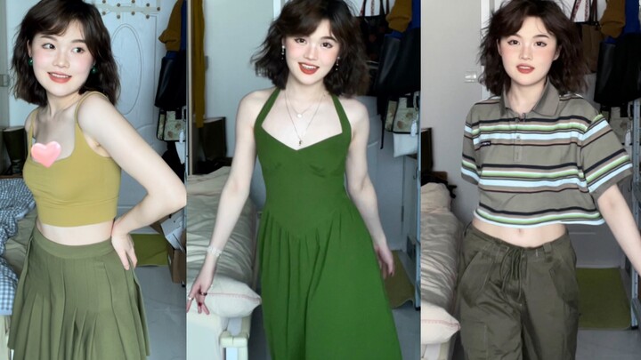 No Green, No Summer / 3 Green Outfit Looks in Different Styles: Cute College Girl / Elegant Woman / 