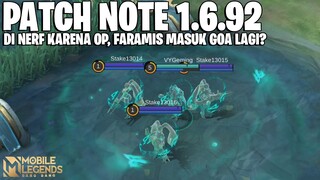 JAWHEAD BUFF, LUO YI BUFF, NANA NERF LAGI, FARAMIS NERF - PATCH NOTE 1.6.92 MOBILE LEGENDS