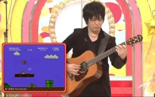 Oshio chơi "Super Mario" trên chương trình truyền hình