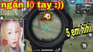 Ganena Free Fire - Ngân Kaito Núp lùm Lỡ Tay Bắn Chết Từ Từ 5 Người Quá Ăn Mai...