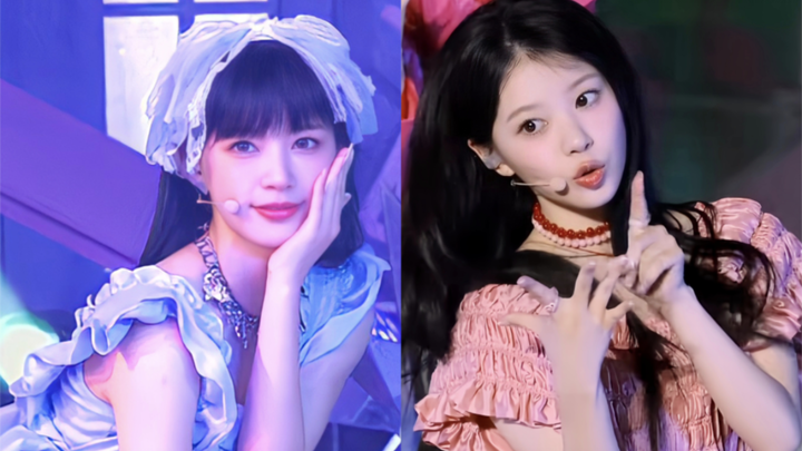 Illit's moka sauce's direct shot on the same screen | Blueberry cake vs. Strawberry Daifuku, which o