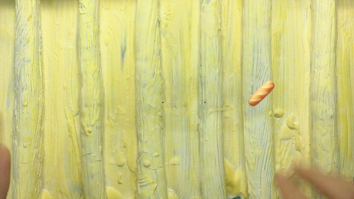Slime of brittle bricks with soft core