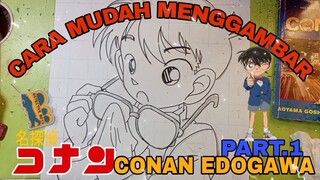 cara yg sangat mudah menggambar anime detektif Conan , Conan edogawa part.1