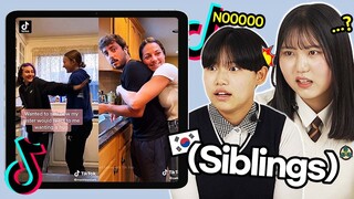 Korean Siblings React To HUG YOUR SIBLINGS TIK TOK Challenge