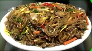 KOREAN JAPCHAE | GLASS NOODLES STIR FRIED | POPULAR IN KOREAN CUISINE